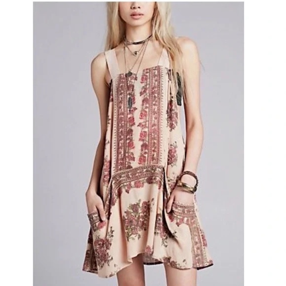Free People Paradise Song floral tunic dress Size XS